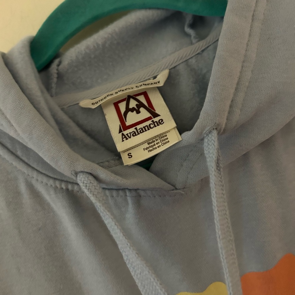 Avalanche Sky Blue Hoodie with Sunburst Design - Picture 4 of 4